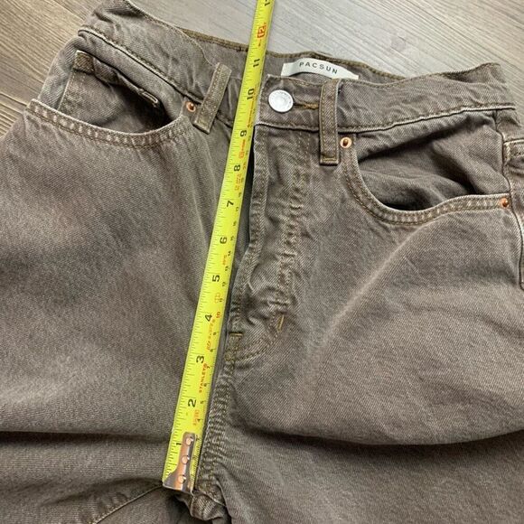 PacSun Dad Jean Brown Retro 24” Straight Leg High Rise - Picture 8 of 9